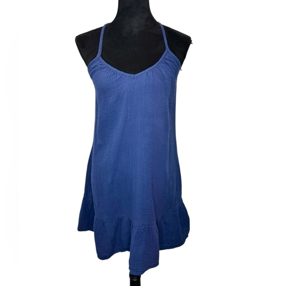 Vineyard Vines Strappy Cross Back Coverup Dress Blue - Picture 4 of 8